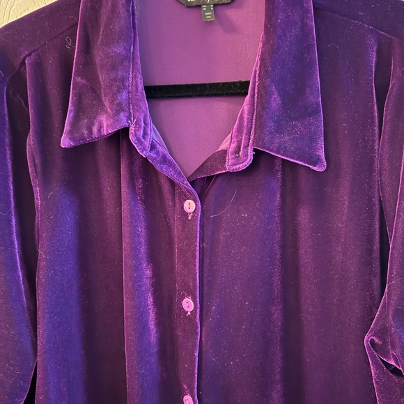 Ulla Popken  deep purple velour shirt in size 20 - Picture 5 of 7